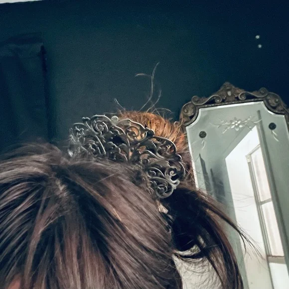 sterling Hair Comb Peinetta Mantilla Tango Flamenco Accessory Filigree - Picture 8 of 16